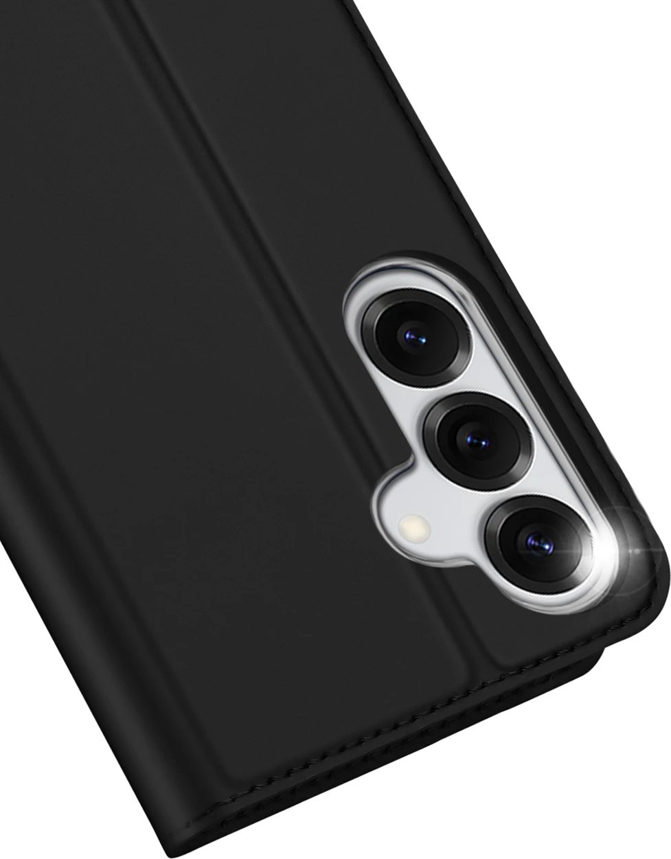 Mbështjellës Dux Ducis Skin Pro për Samsung Galaxy S25+, me xhep kartelash, i zi