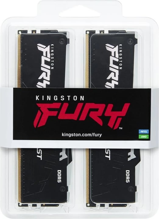 RAM Memorie Kingston FURY Beast RGB,  64 GB, 5600 MHz, e zezë / shumë ngjyrëshe