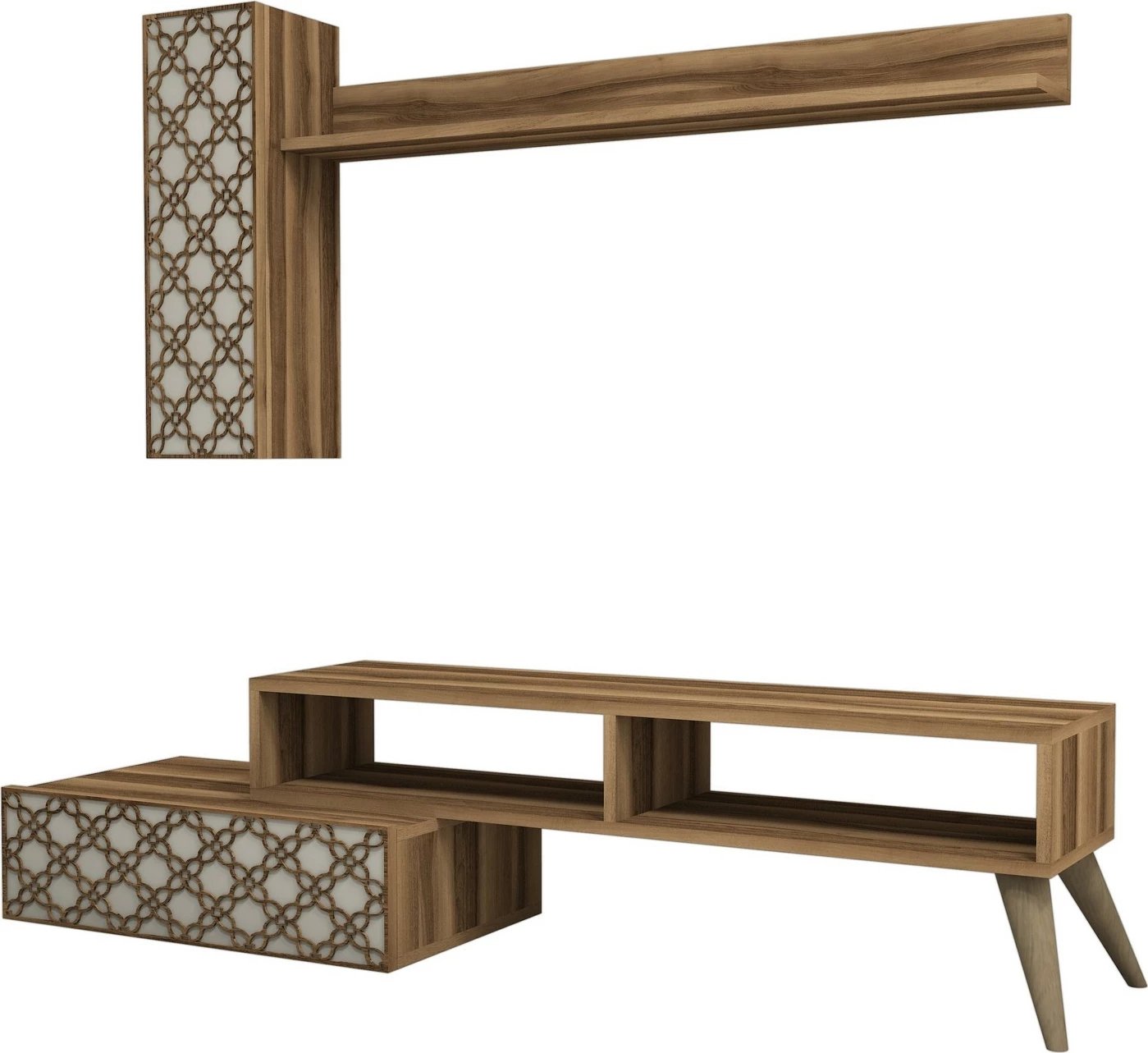 Komodë TV Hanah Home, ngjyrë arre dhe krem, Planet