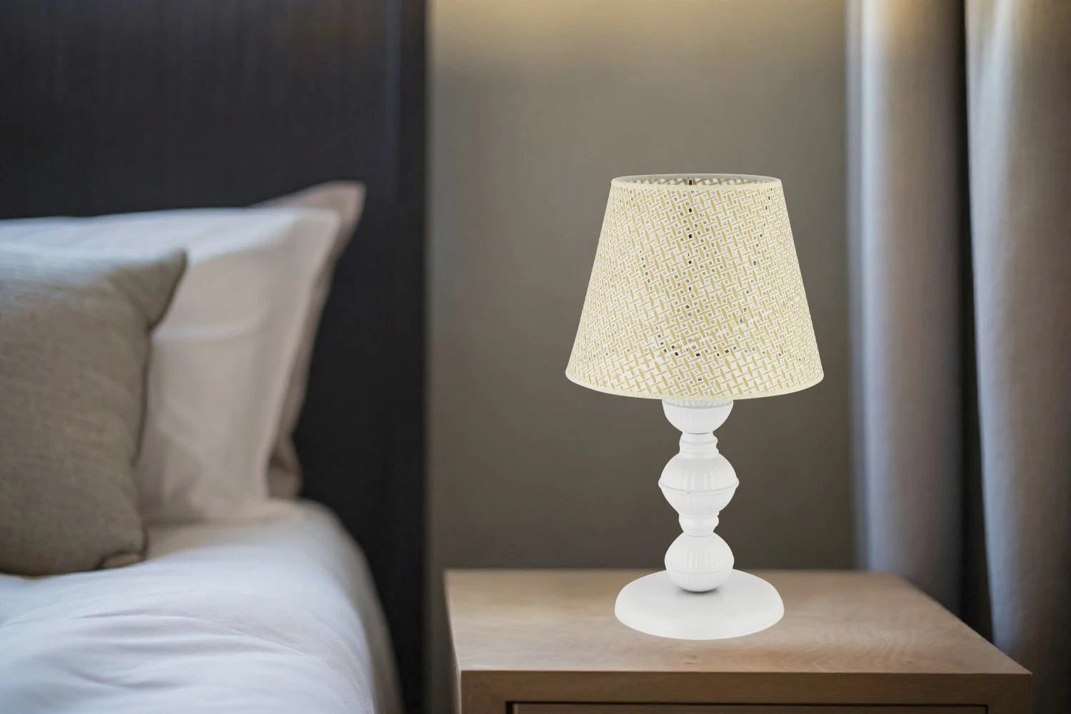 Llamp tavoline Opviq, 301 Hazeran, krem, e bardhë v2