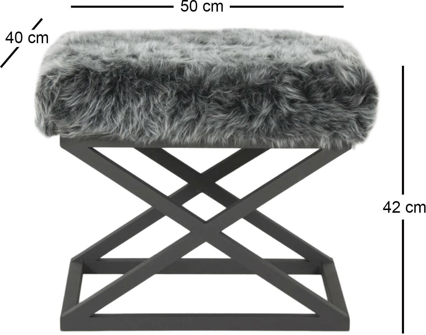 Puf Atelier del Sofa, pelush Capraz, e zezë, gri