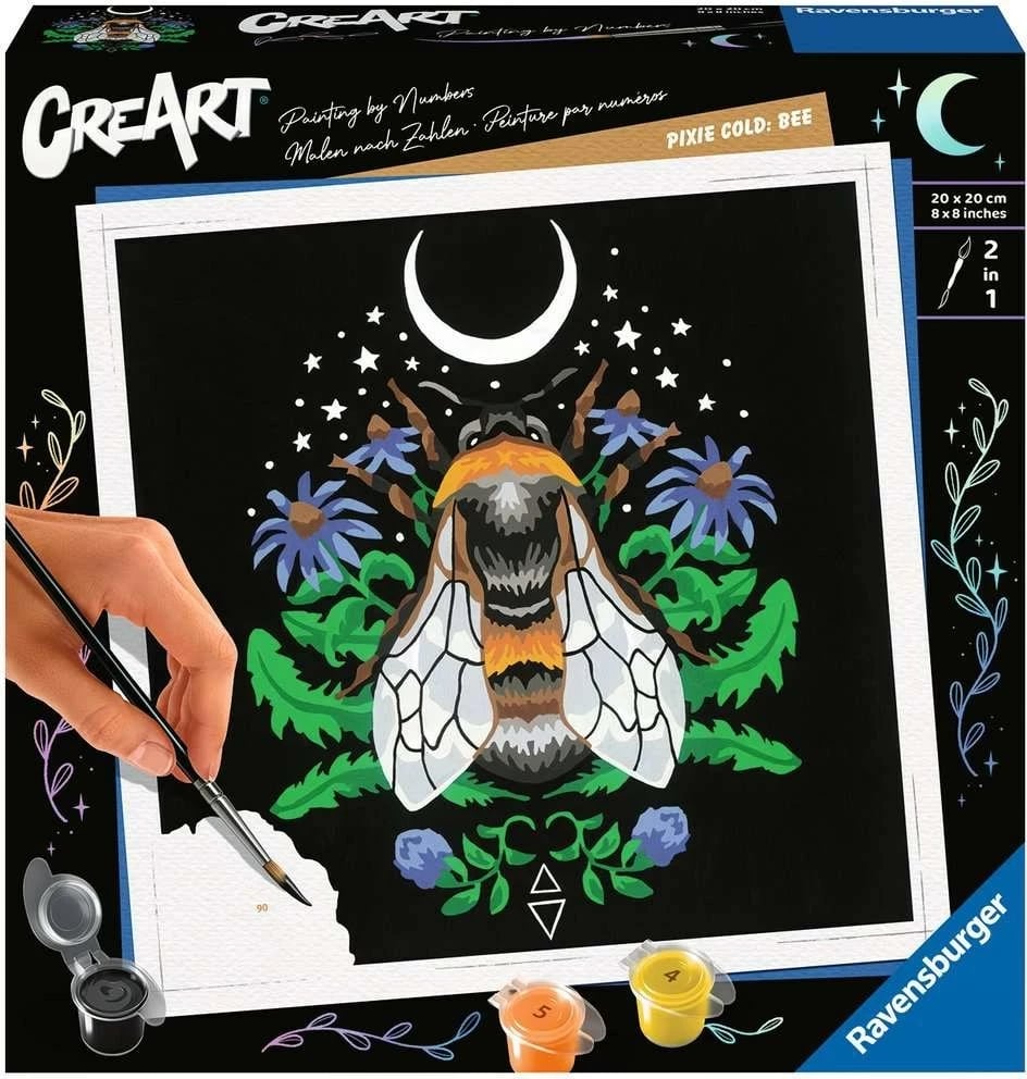 Set ngjyrosje sipas numrave Ravensburger CreArt Pixie Cold: Bee, Multikolor