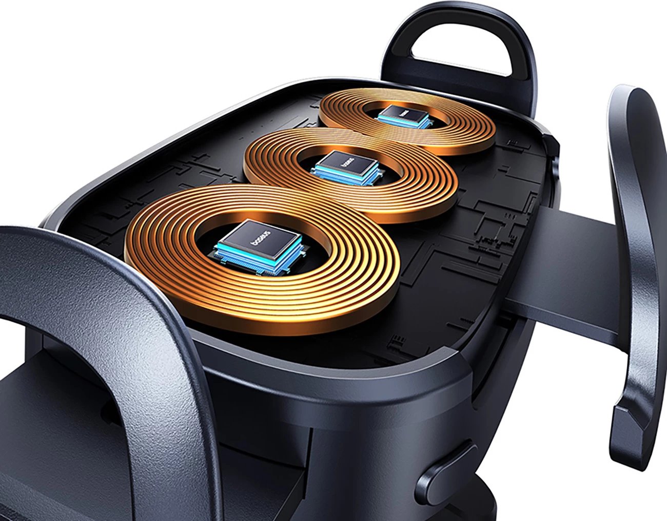 Mbajtës elektrik Baseus LightChaser BS-CM029 me karikues pa tela 15W, për veturë, i zi