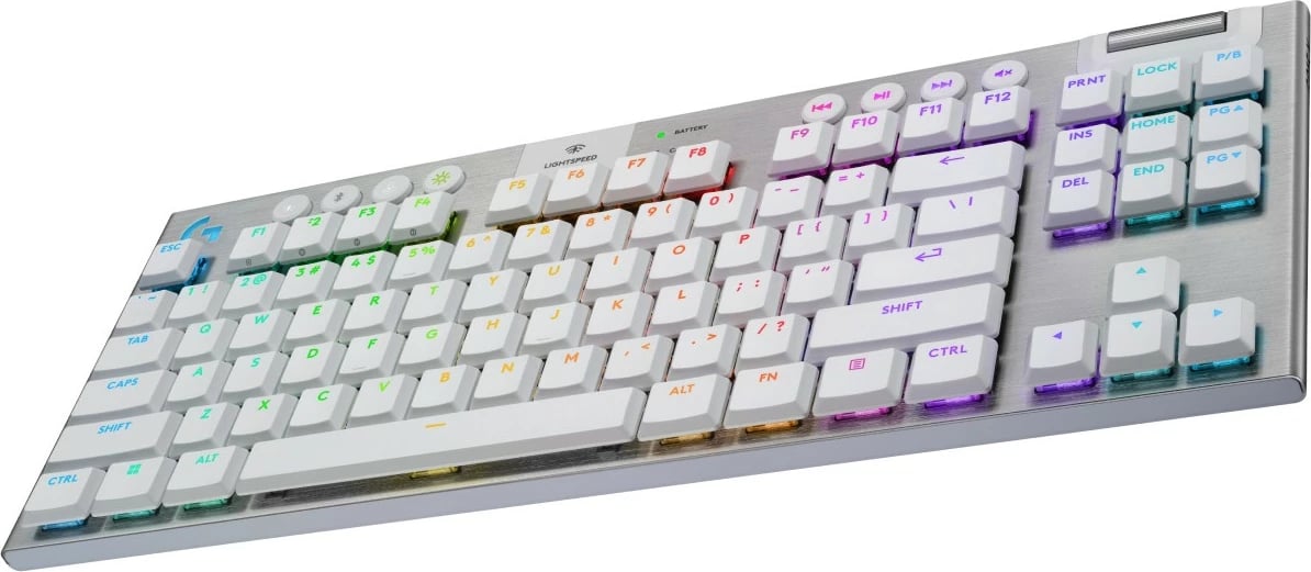 Kasë tastierë Logitech G915 X LIGHTSPEED TKL, mekanike, RGB, wireless, Nordic, e bardhë