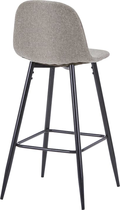 Karrige për bar mesatare Bella, ngjyrë gri e lehtë, këmbë metalike të zeza, 41x47x93cm