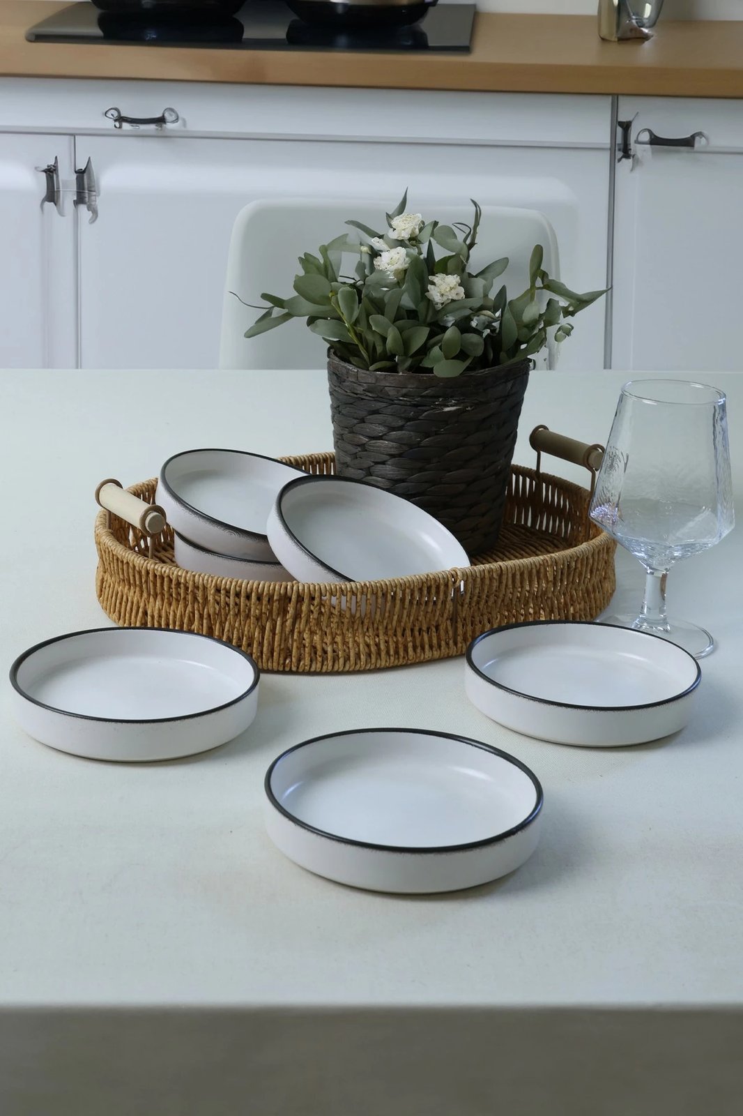 Set tasash për salcë, 6 copë, ngjyrë e bardhë mat, Hermia Concept, X00019024