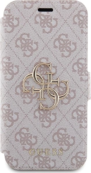 Mbështjellës Guess 4G Metal Logo për iPhone 15 Pro, rozë