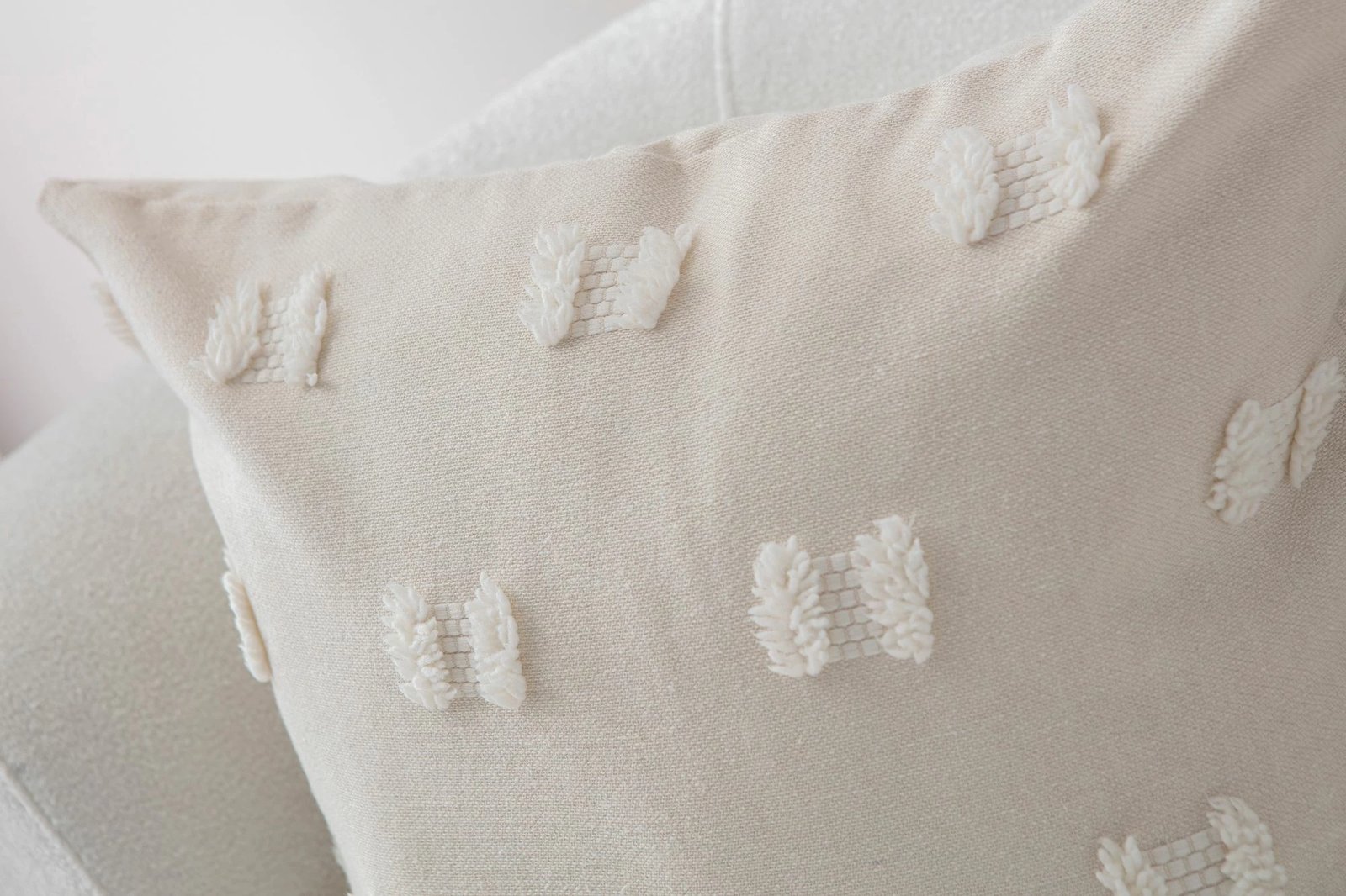 Jastëk dekorativ, mbulesë krem, Evila Originals, Tuffet v3, 43x43cm