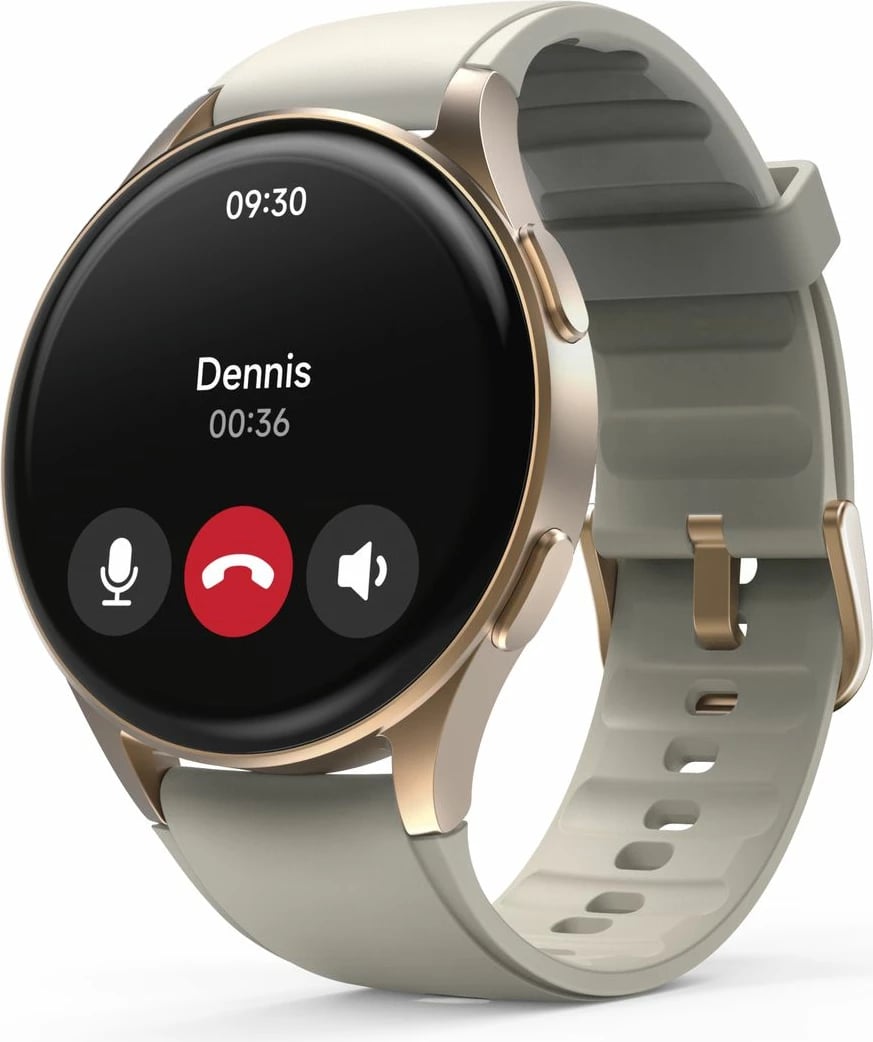 Smartwatch Hama 8900 GPS AMOLED 1.32", rrip silikoni bezhë, Gold