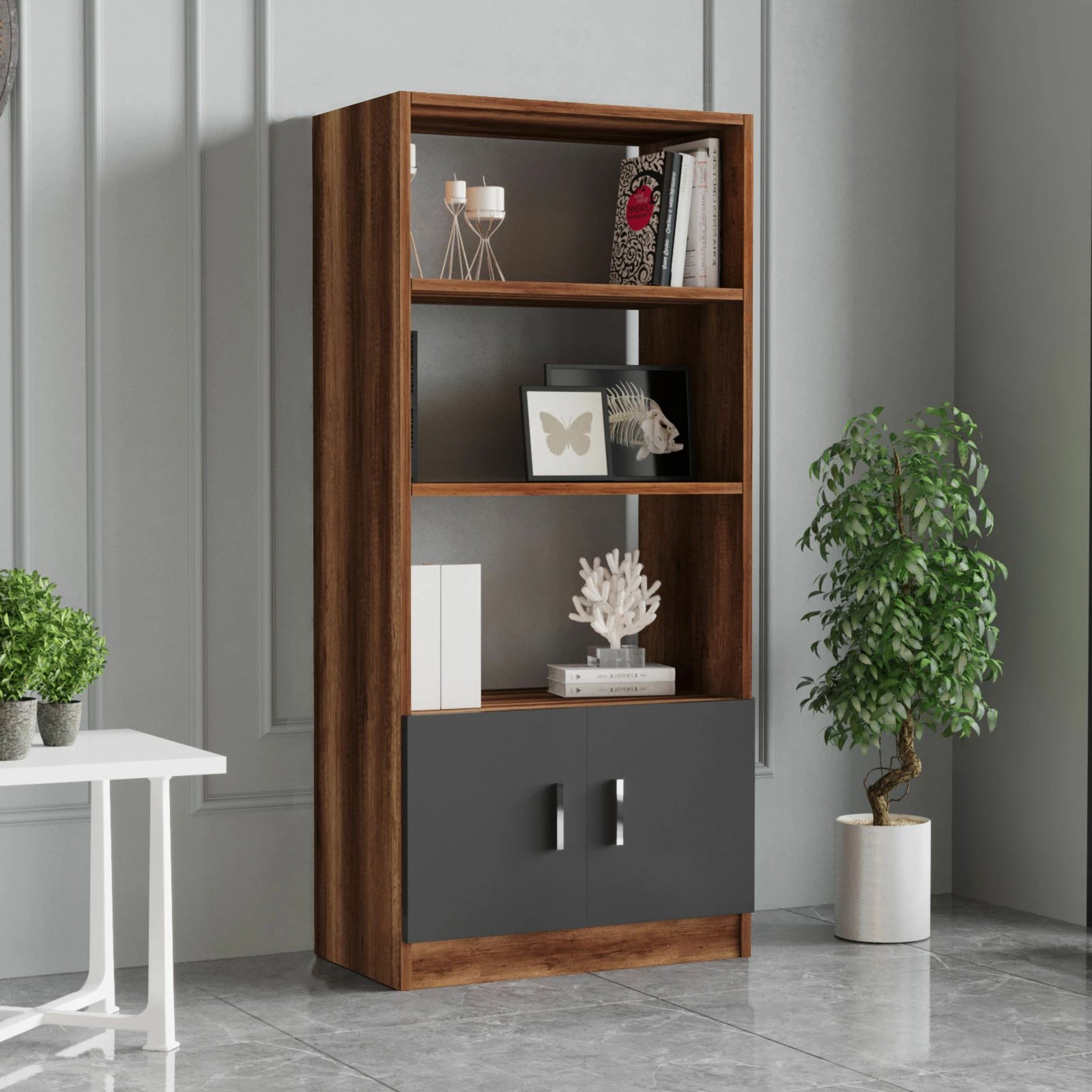Raft librash Hanah Home, Vo4-Ba, ngjyrë arr dhe antracit