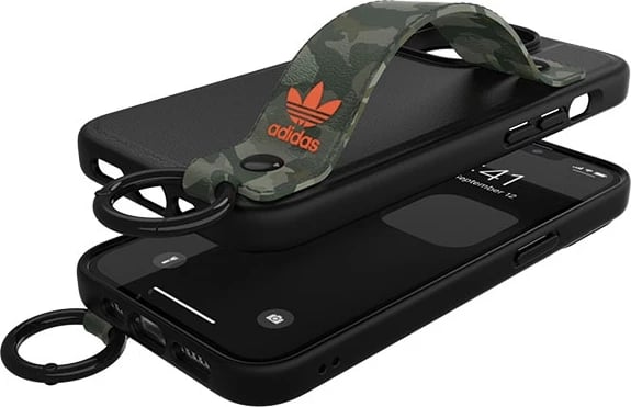 Mbështjellës Adidas OR Hand Strap Case për iPhone 13/13 Pro 6.1", e zezë-gjelbër