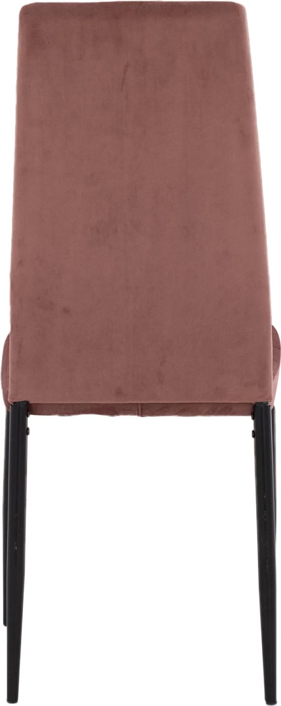 Karrige metalike FH0037.32, kadife rozë e zbehtë, me kornizë metalike, set prej 4 copash