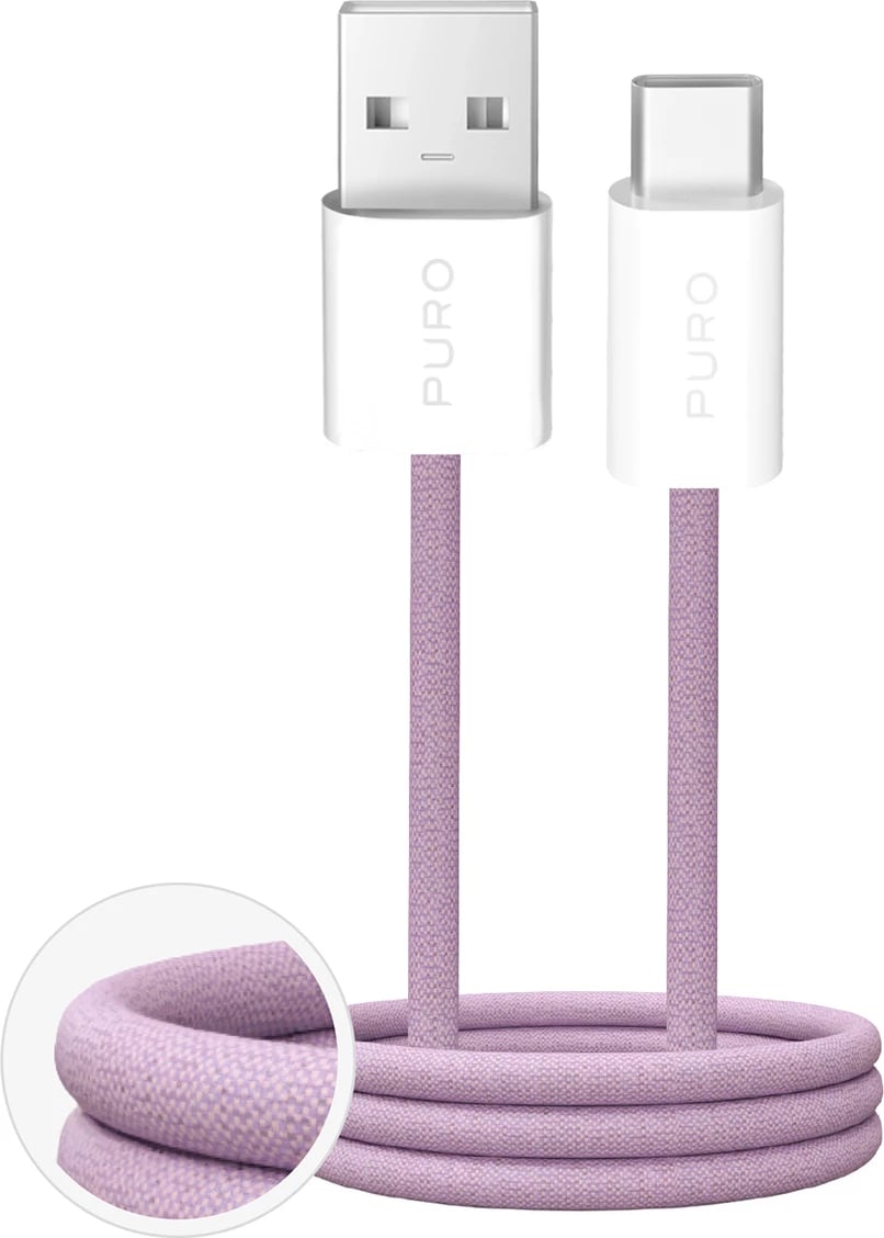 Kabllo Puro Fabrik 2.0 USB-A në USB-C, 1.5m, Rozë