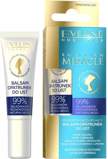 Balsam për buzë për femra Eveline Cosmetics Egyptian Miracle Regenerating and Soothing, 12ml