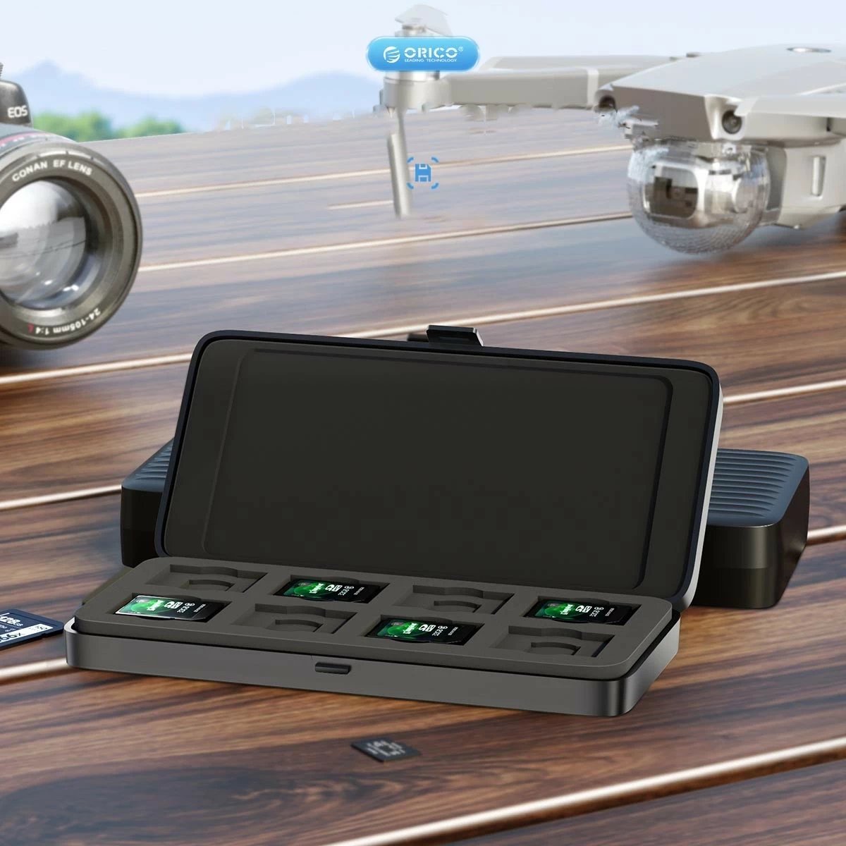 Mbështjellës Orico, 12*SD, 6*CF, zi-blu