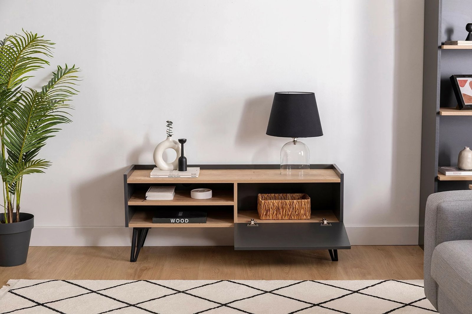 Komodë TV Hanah Home, Viper, ngjyrë safir dhe antracit