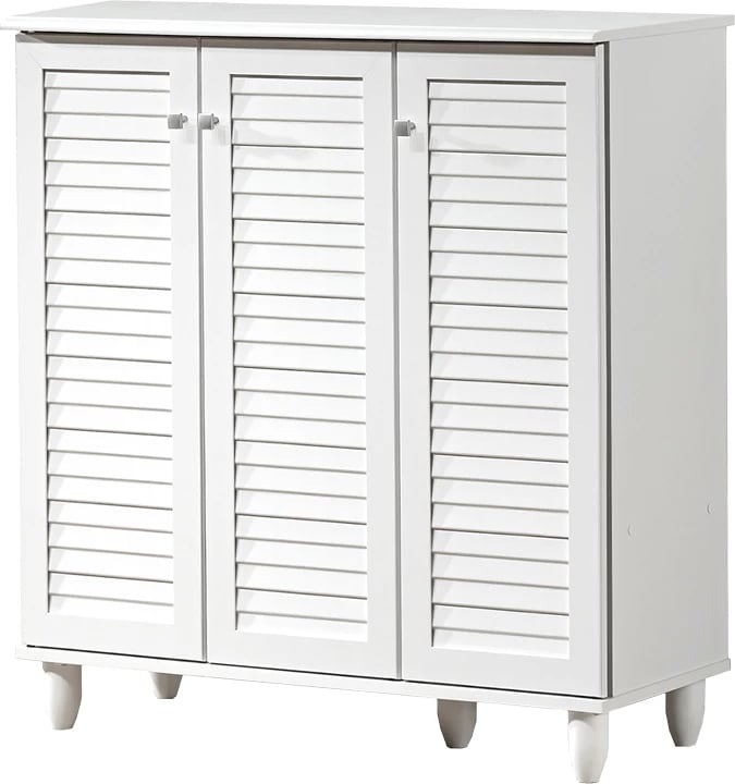 Dollap për këpuca Santo, 16 palë, ngjyrë e bardhë, 89.5x34.5x91.5cm