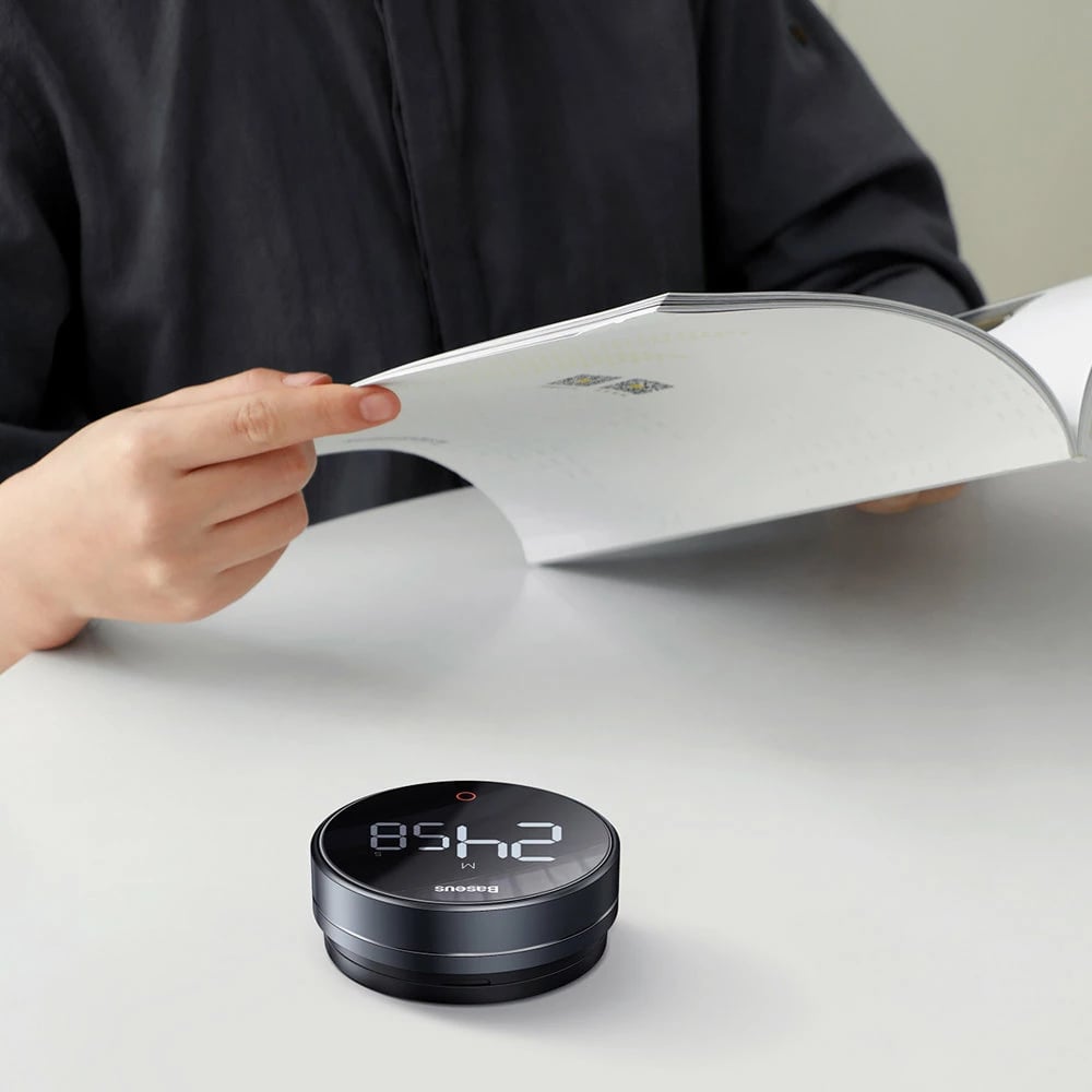 Timer elektronik Baseus Heyo Pro, FMDS000013, LED, magnet, gri Timer elektronik Baseus Heyo Pro, FMDS000013, LED, magnet, gri