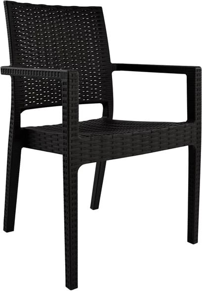 Karrige me krahë polipropileni, ngjyrë kafe e errët, FH5134.02, 57x55,5x89 cm