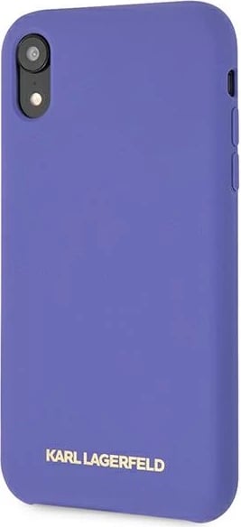 Mbështjellës Karl Lagerfeld për iPhone XR, silikon, vjollcë