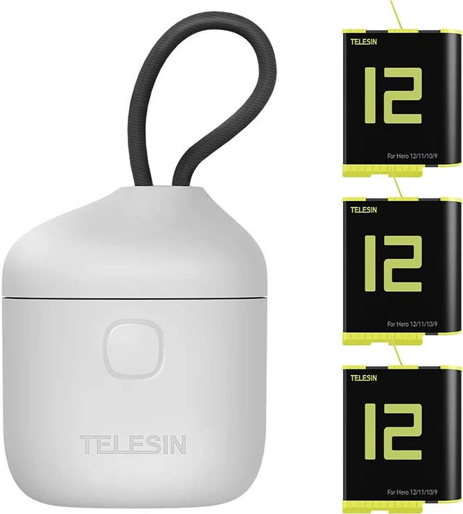 Karikues tre-kanalësh me 3 bateri për GoPro Hero 12/11/10/9 Telesin Allin Box, verdhë Karikues tre-kanalësh me 3 bateri për GoPro Hero 12/11/10/9 Telesin Allin Box, verdhë