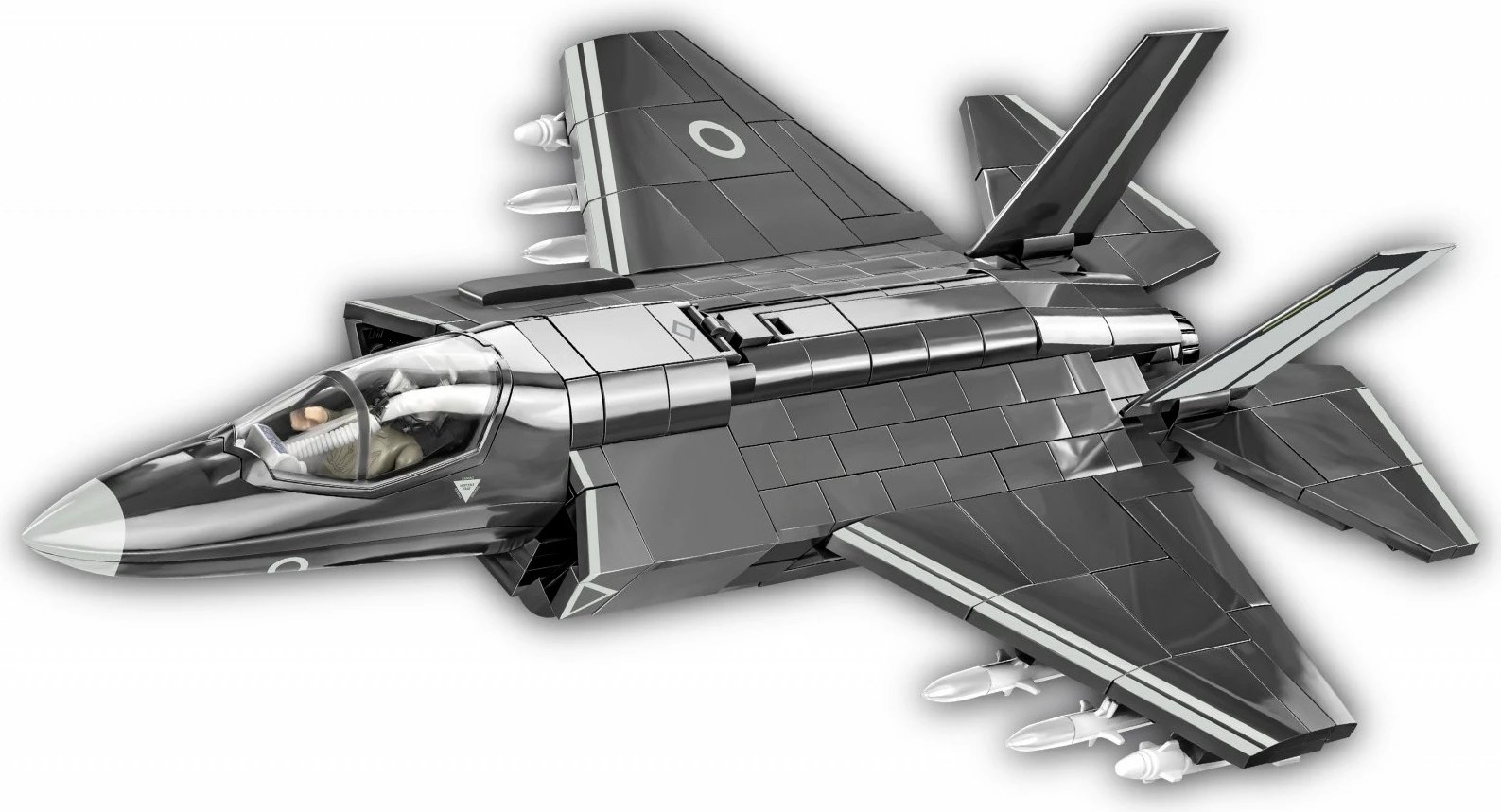 Set ndërtimi Cobi Klocki Armed Forces F-35B Lightning II, 594 copa, me figurë piloti, Gri