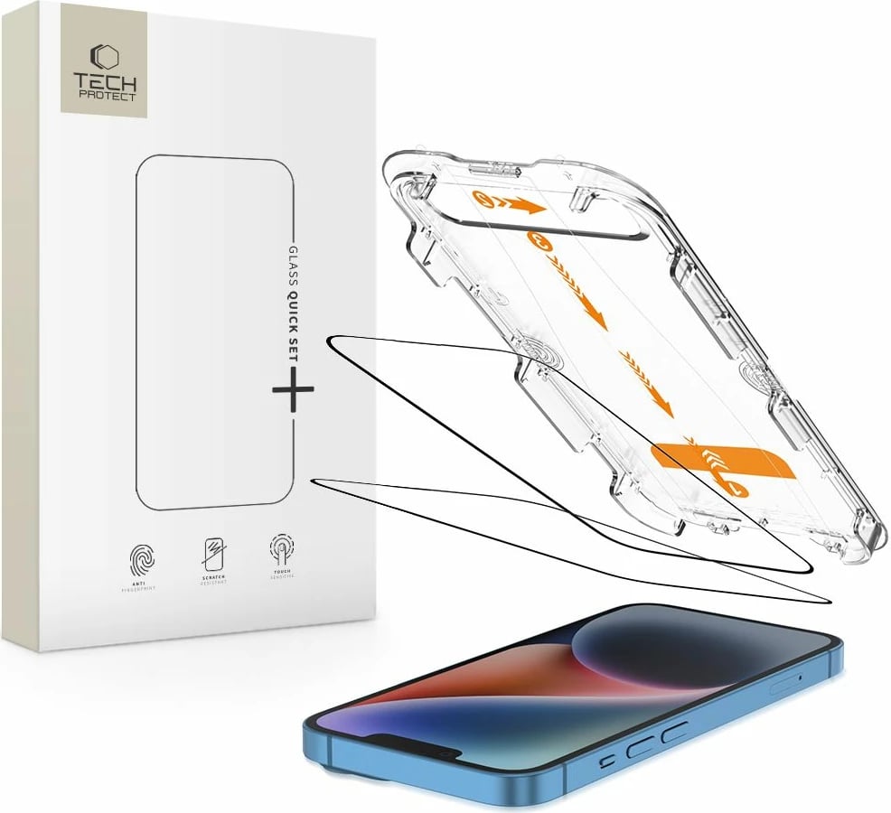Mbrojtës ekrani Tech-Protect Quick Set+ për iPhone 13 / 13 Pro / 14, 2 copë