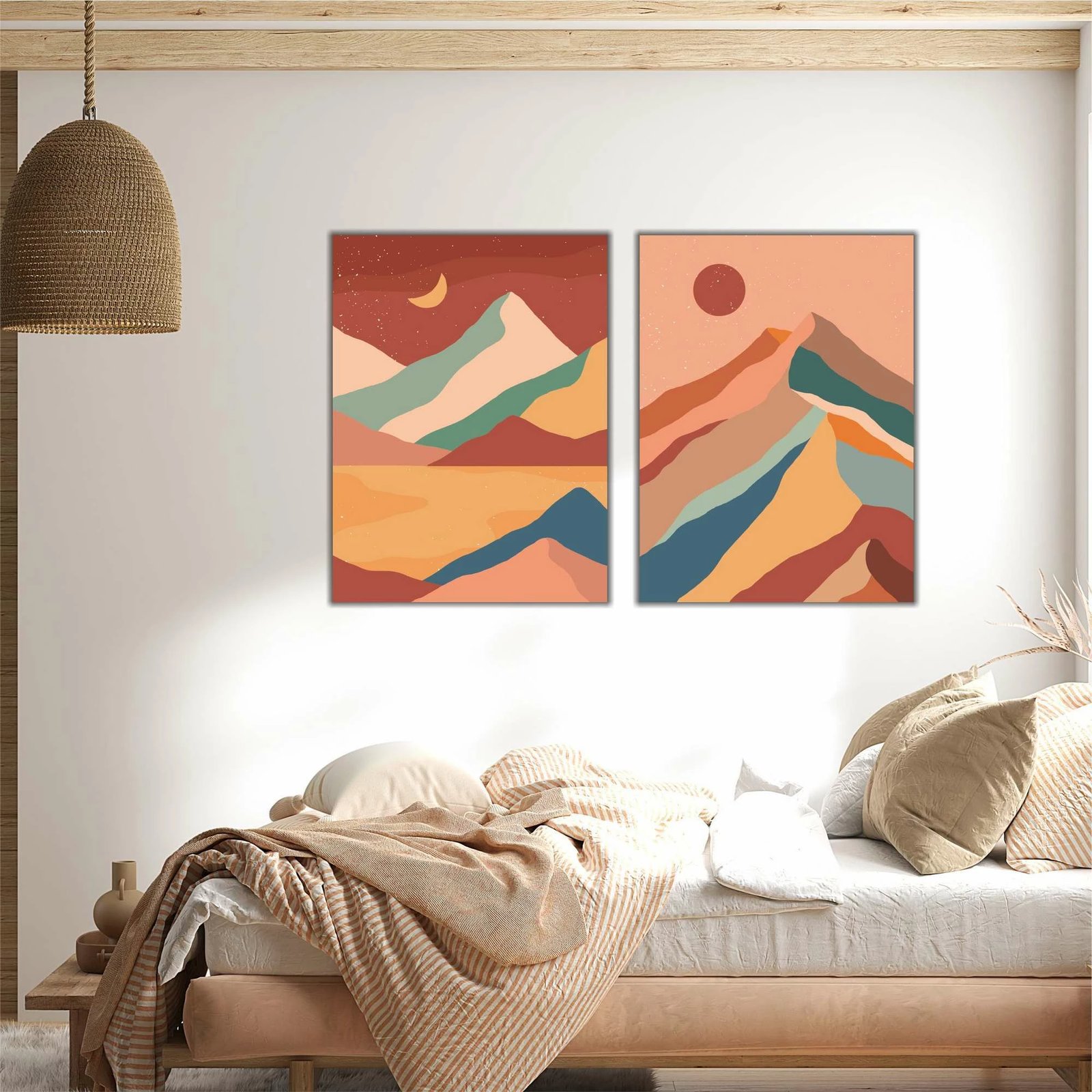 Pikturë dekorative MDF (2 copë), Wallity, shumëngjyrëshe, 40x60 cm