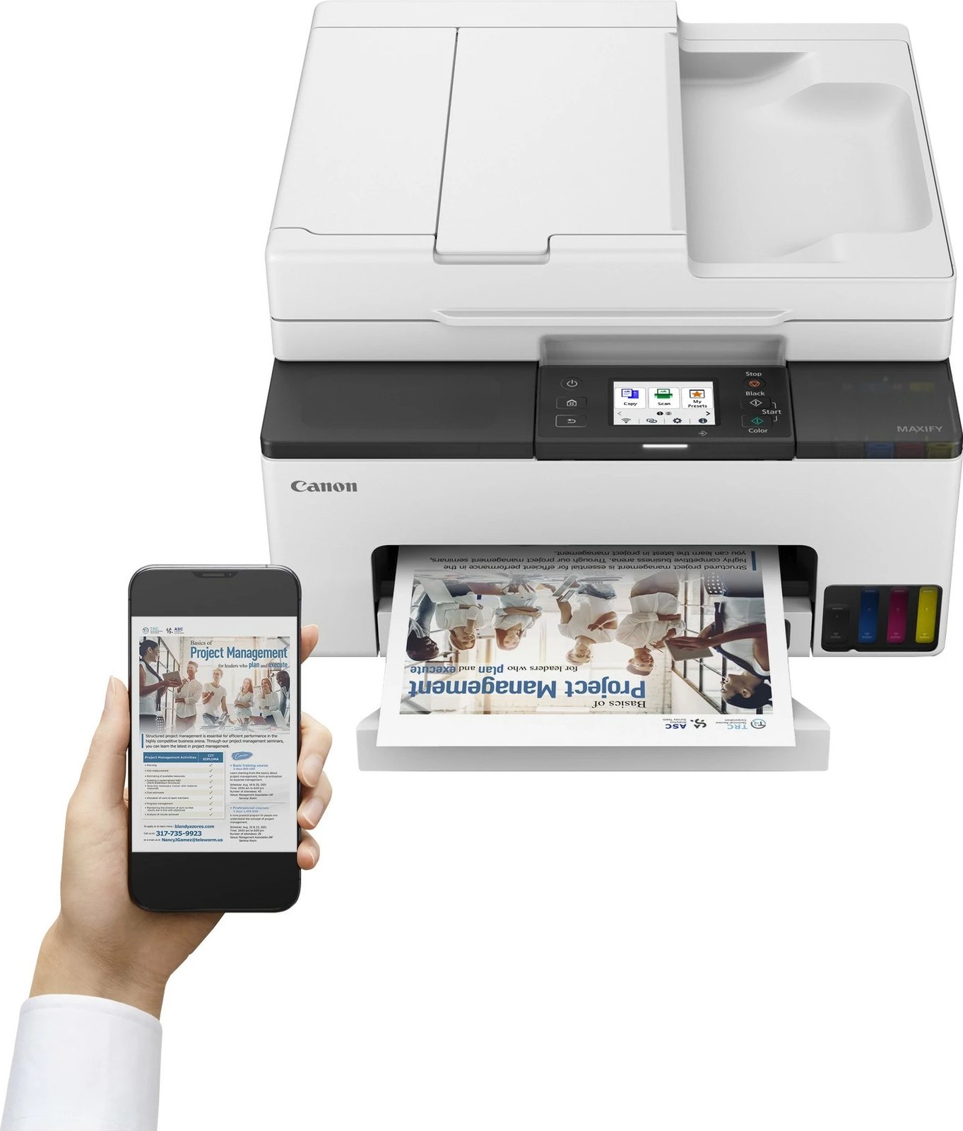 Printer Canon MAXIFY GX2050, Inkjet, Printim me ngjyra, 600 x 1200 DPI, Kopjim me ngjyra, A4, E zezë, E bardhë