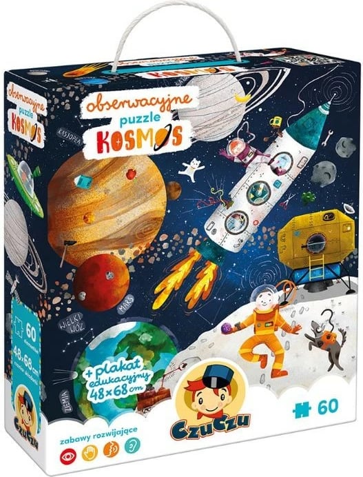 Puzzle edukativ CzuCzu Observation Space, 60 pjesë, me poster, shumëngjyrësh