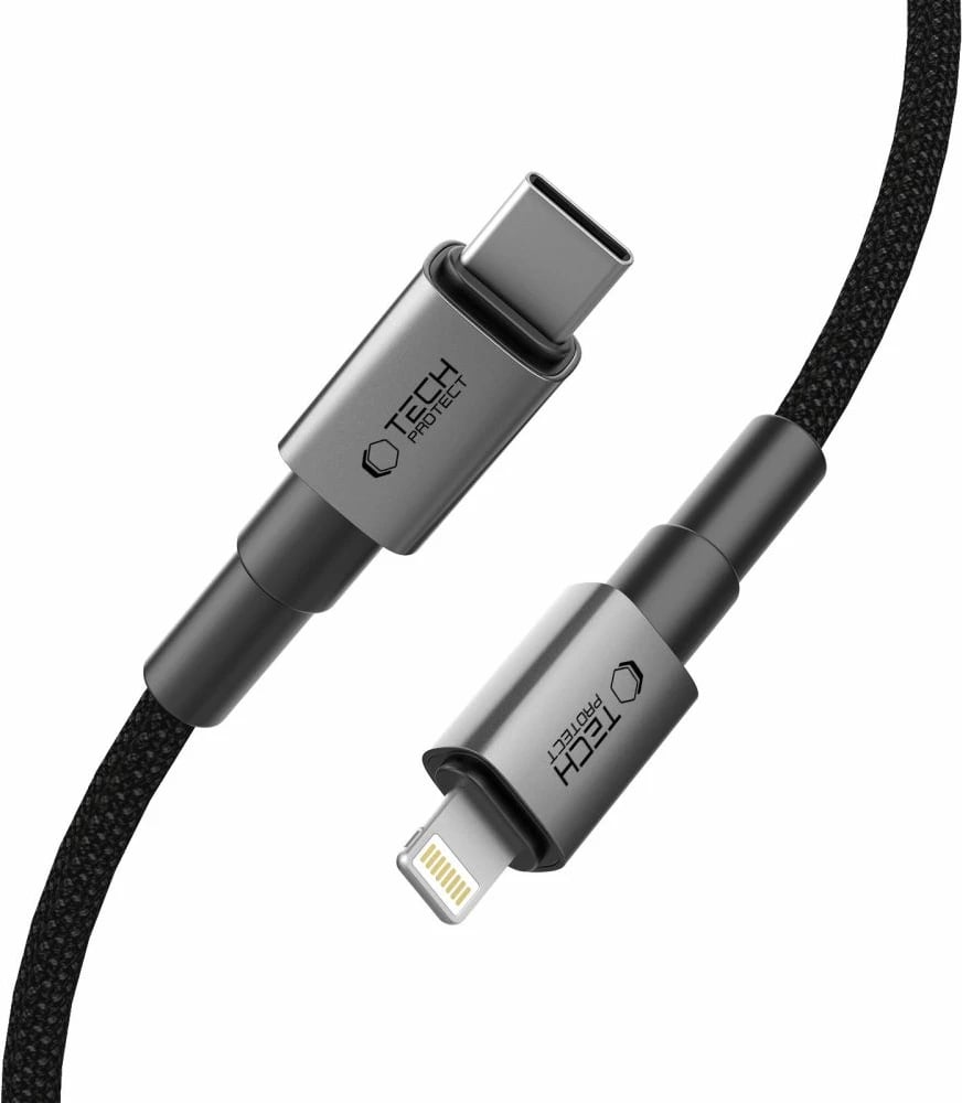 Kabllo Tech-Protect Ultraboost DNA USB-C në Lightning, 25cm, Gri