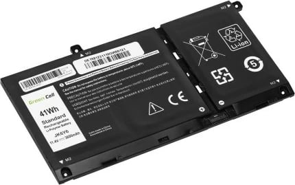 Bateri laptopi Green Cell DE158 për Dell Latitude 3510, Inspiron 5501, 3600mAh, 11.4V, e zezë