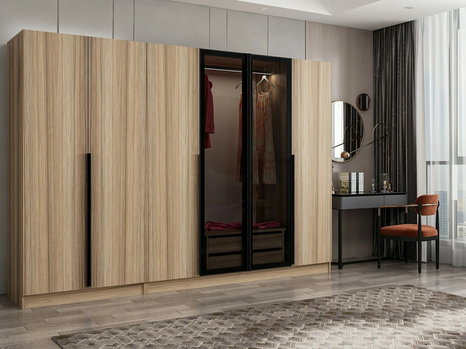 Dollap garderobe Skye Decor, Kale Plus, fume, 270x210x52cm