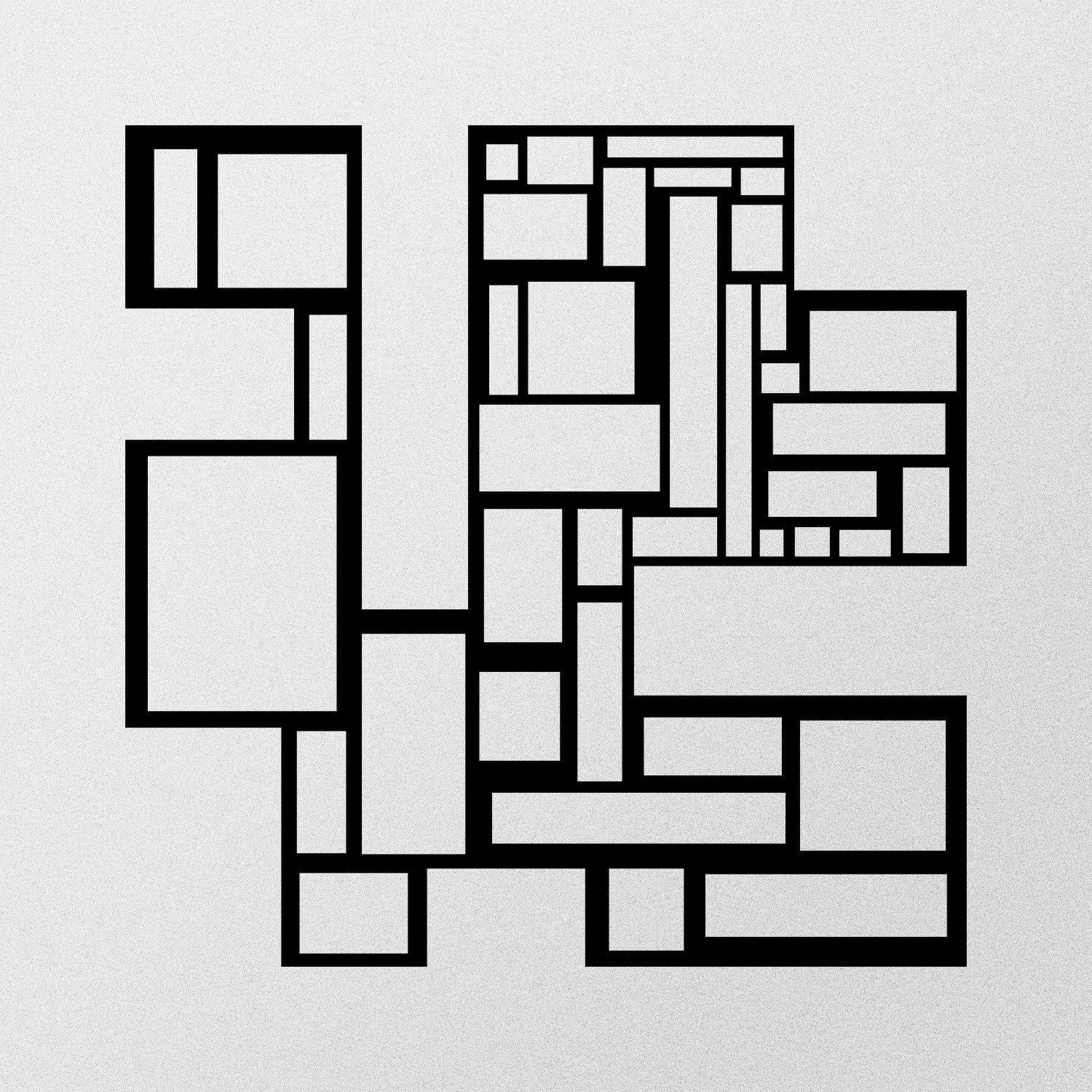 Aksesor dekorativ metalik për mur, Wallity, dekor katrorë