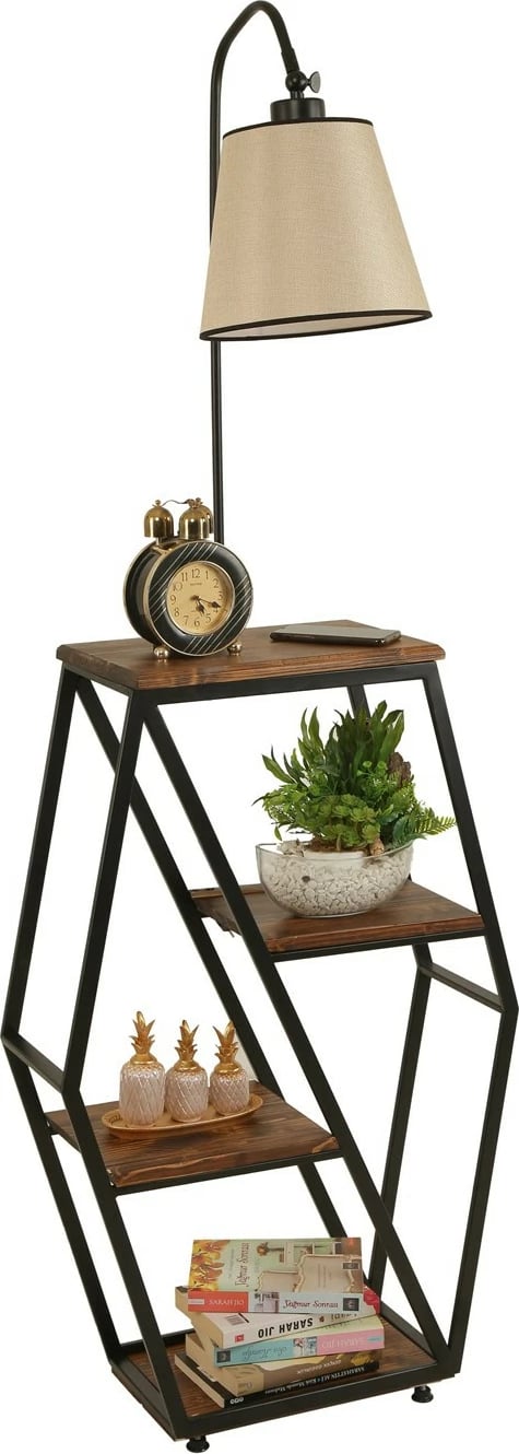 Llambë dyshemeje Opviq, ngjyrë shportë, me raft librash, 8527-4