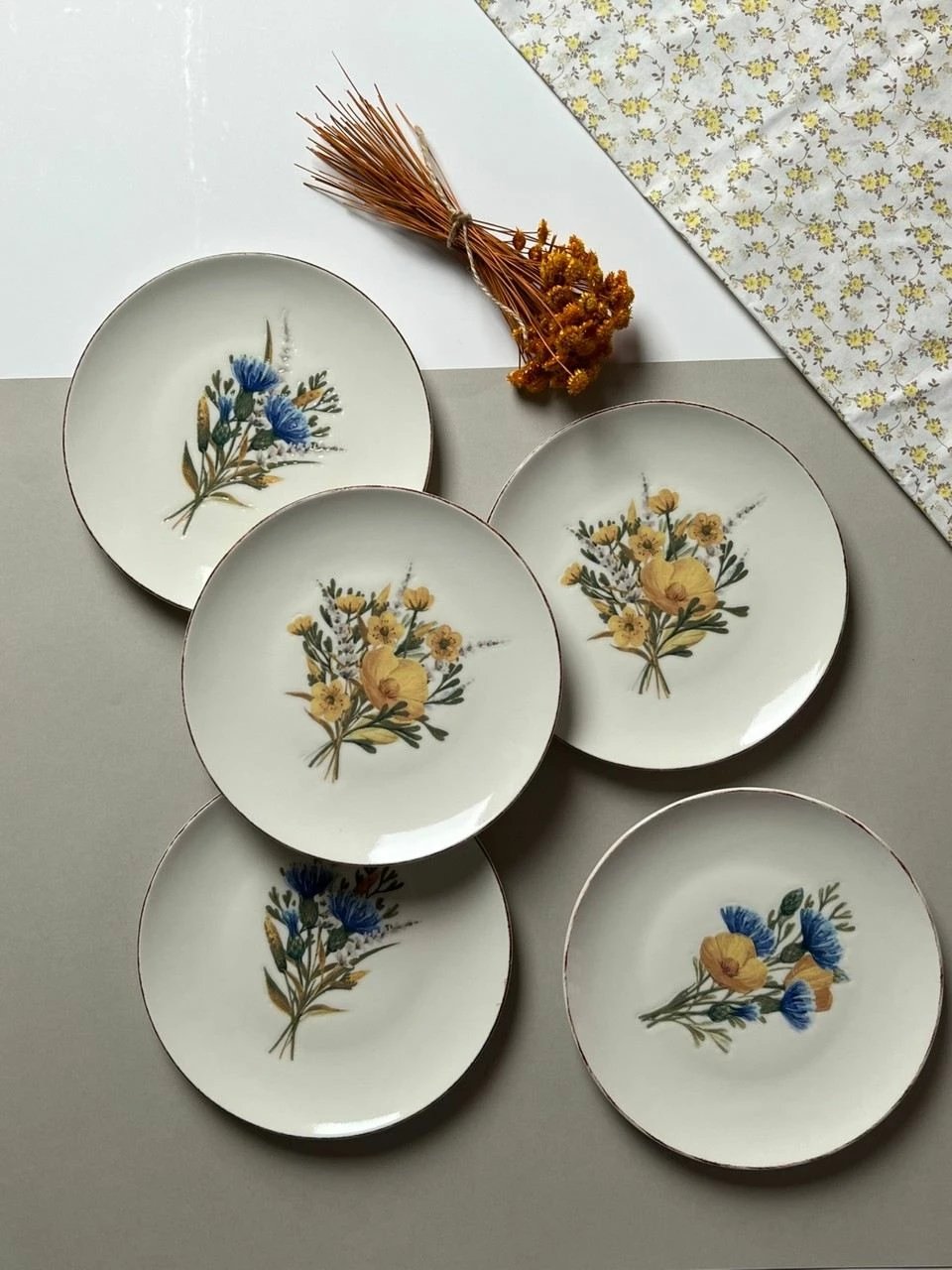 Set pjatash për ëmbëlsira, shumëngjyrëshe, Hermia Concept, Lily 6, 21x21cm, 6 copë