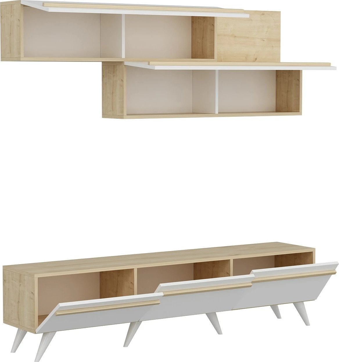 Komodë TV Skye Decor, Amsterdam - ngjyrë safir, e bardhë