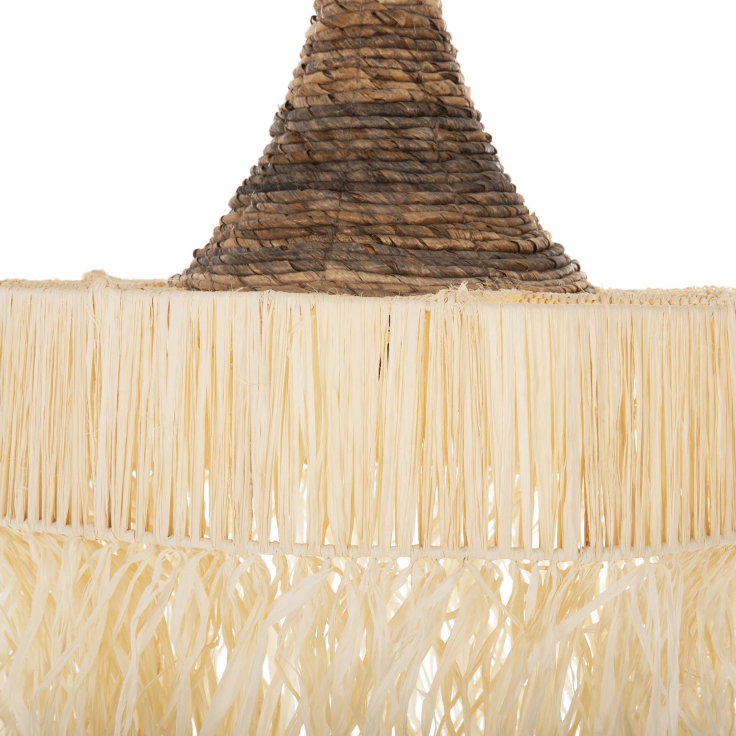 Llambë varëse tavani me thekë, fibra palme të thata, FH7854, Φ51x37H cm Llambë varëse tavani me thekë, fibra palme të thata, FH7854, Φ51x37H cm