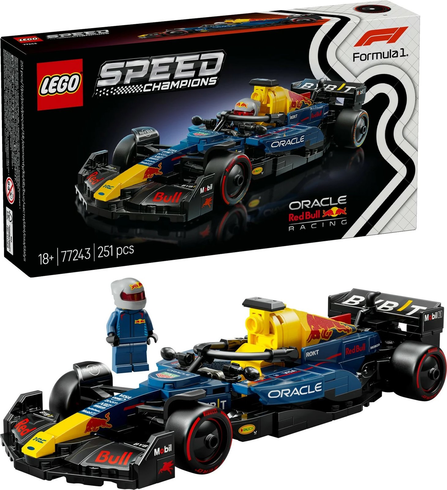 Set ndërtimi LEGO Oracle Red Bull Racing RB20 F1, 251 pjesë, shumëngjyrësh