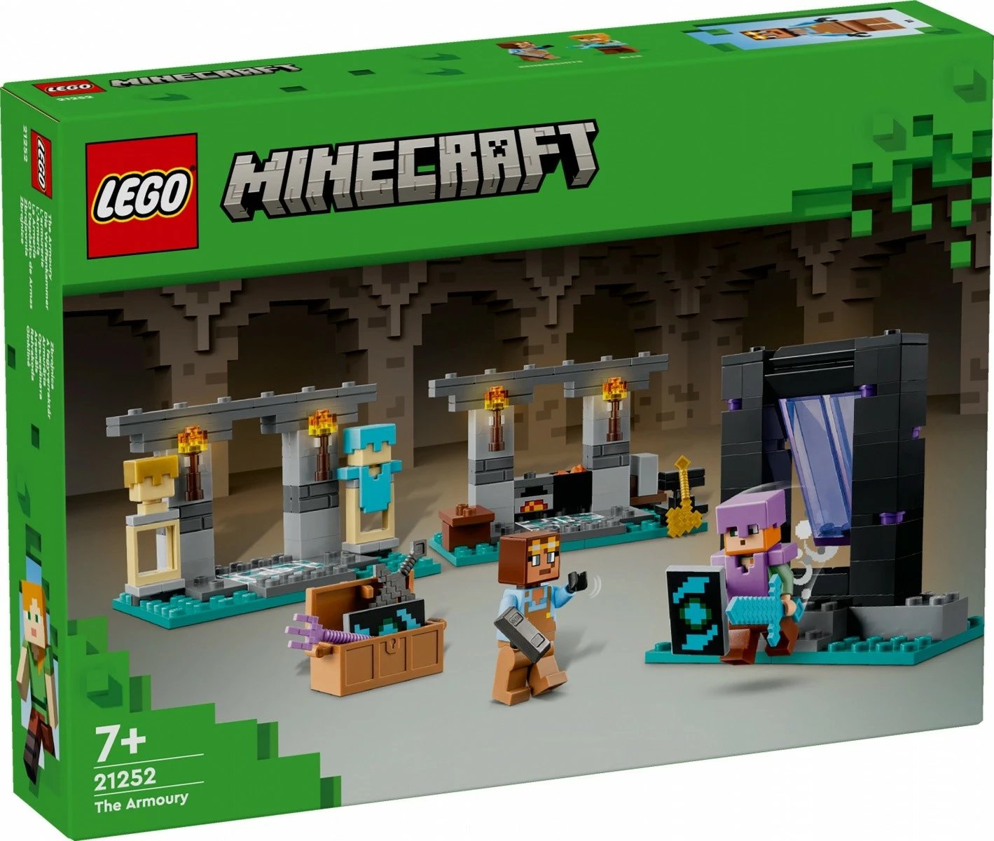 Set ndërtimi LEGO Minecraft 21252 Armory, 203 pjesë, për fëmijë, Plastikë