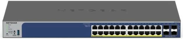 Switch Netgear GS728TXP, 24 porte PoE+, 4 SFP+, rack, i zi