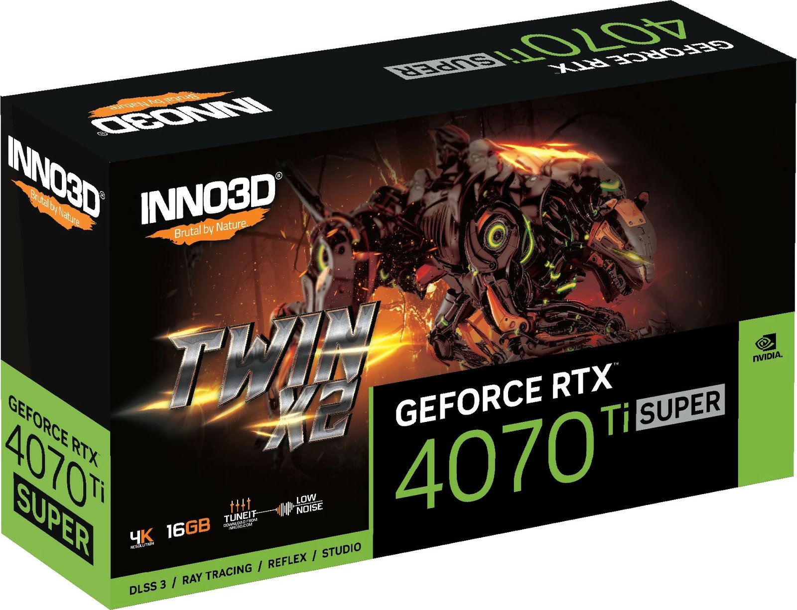 Kartelë grafike Inno3D GeForce RTX 4070 Ti SUPER TWIN X2, 16 GB, GDDR6X, PCI Express x16 4.0, e zezë/gri