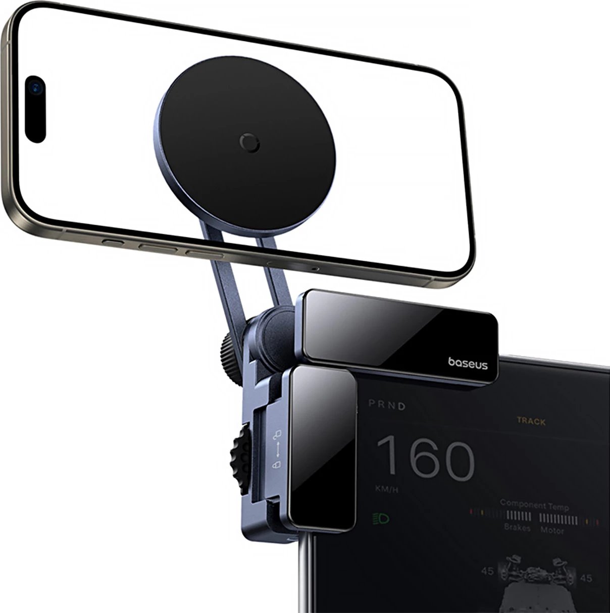 Mbajtës magnetik për celular Baseus MaxView, për ekran makine, MagSafe, Gri Mbajtës magnetik për celular Baseus MaxView, për ekran makine, MagSafe, Gri