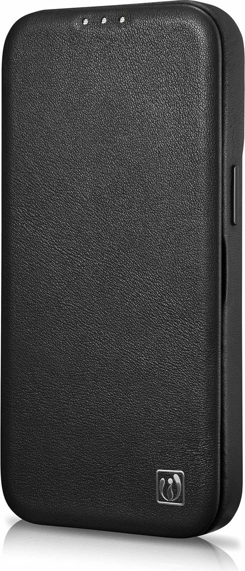 Mbështjellës iCarer CE Premium lëkurë për iPhone 14 Plus, MagSafe, i zi