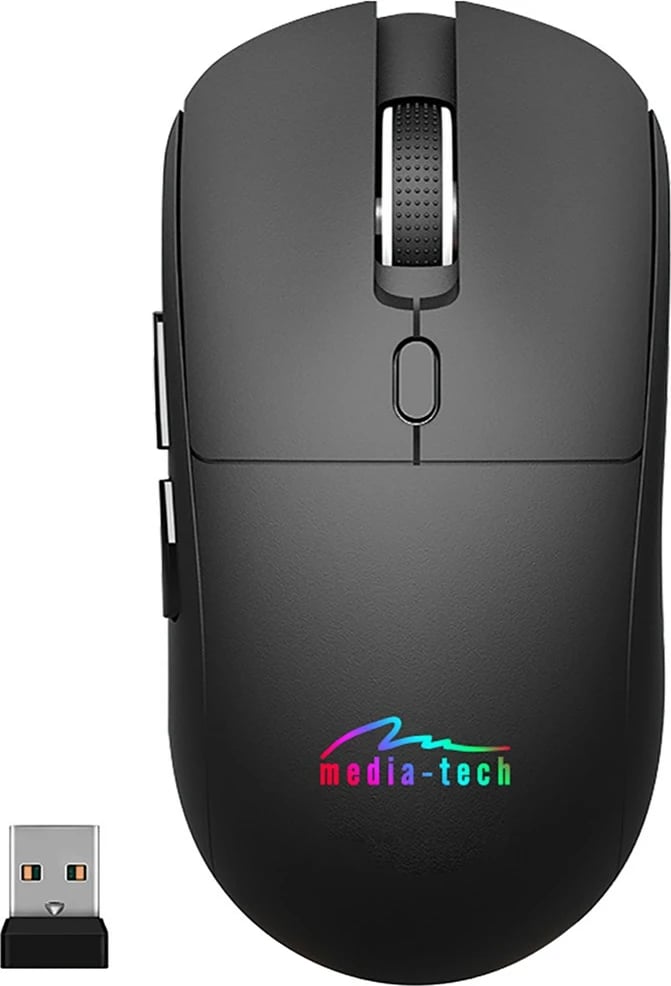 Maus wireless 2-në-1 Media tech MT1124, 3200 DPI, 6 butona, i zi