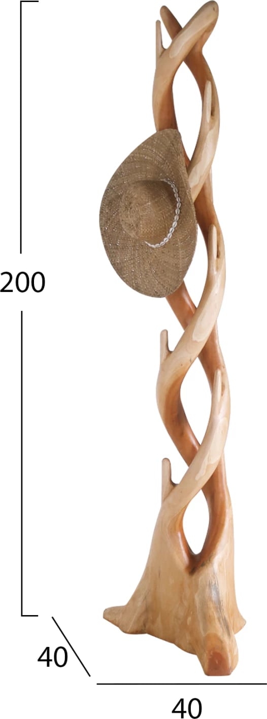 Varese për pallto prej druri Suar, ngjyrë natyrale, FH9365, 40x40x200 cm