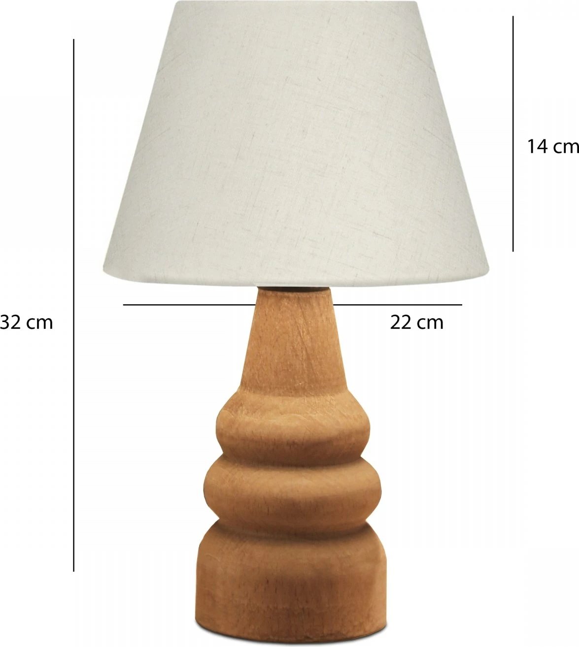Llambë tavoline Opviq, trup druri, kapak krem, AYD-3562