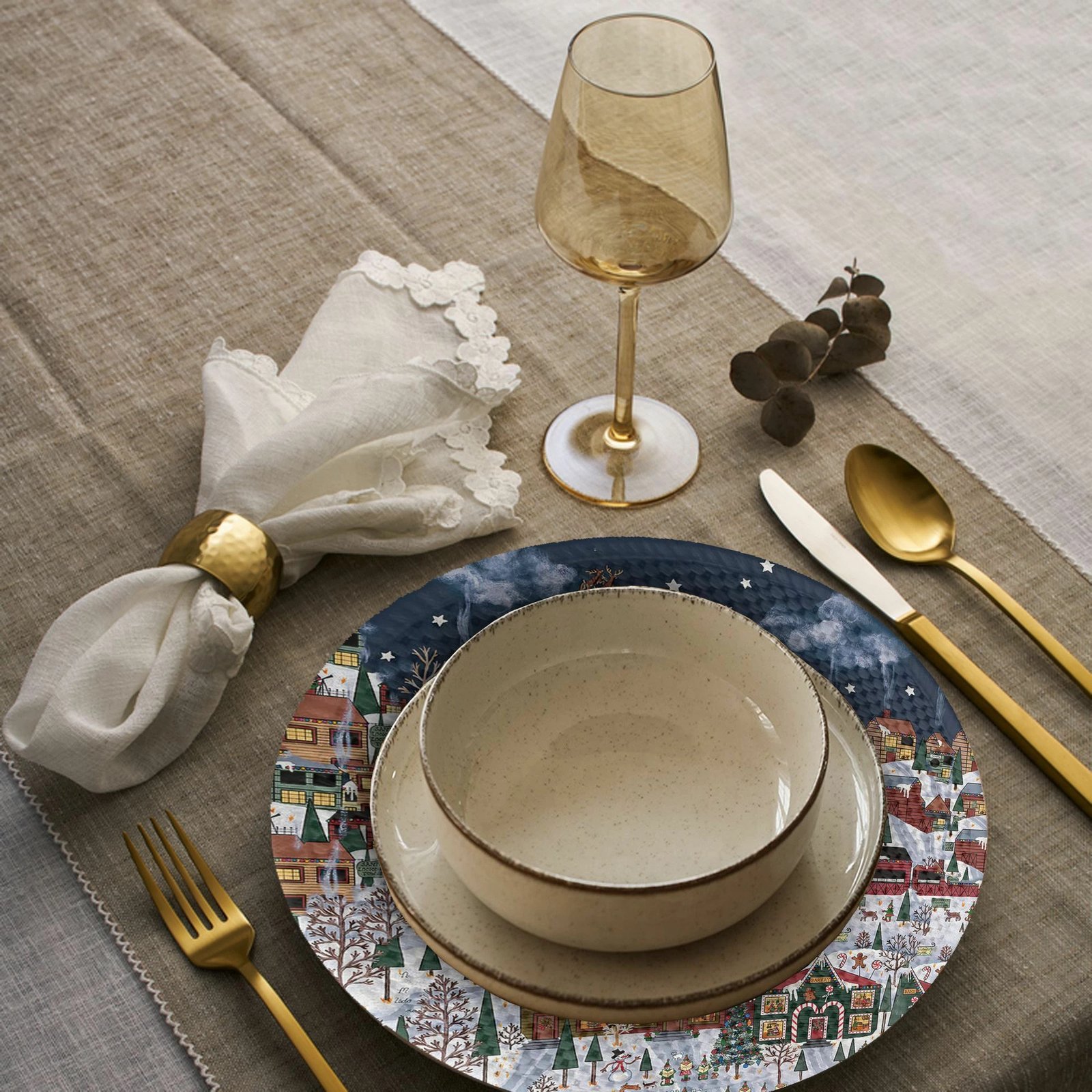 Set nënshtruesish tavoline Hermia Concept, shumëngjyrësh, 4 copë, 37cm