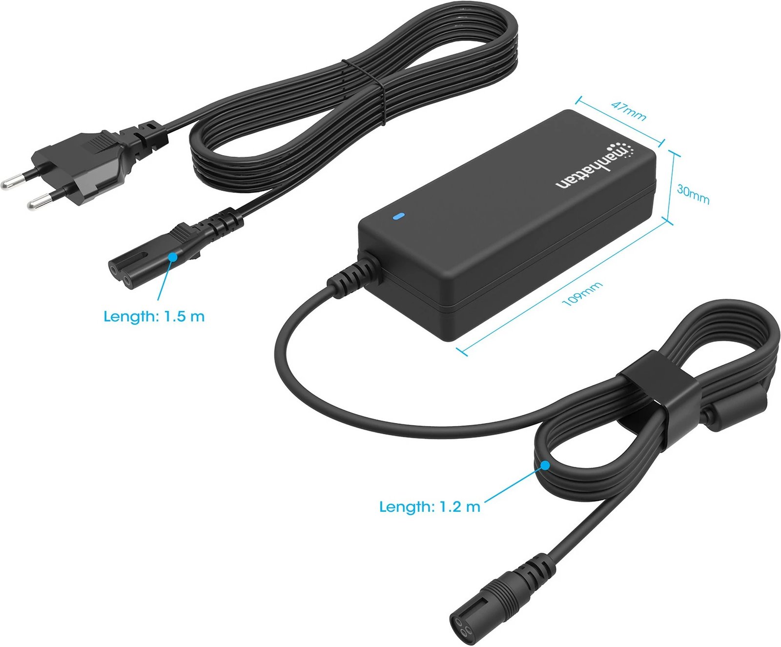 Adapter laptopi MANHATTAN 65W, 9 steka, i zi