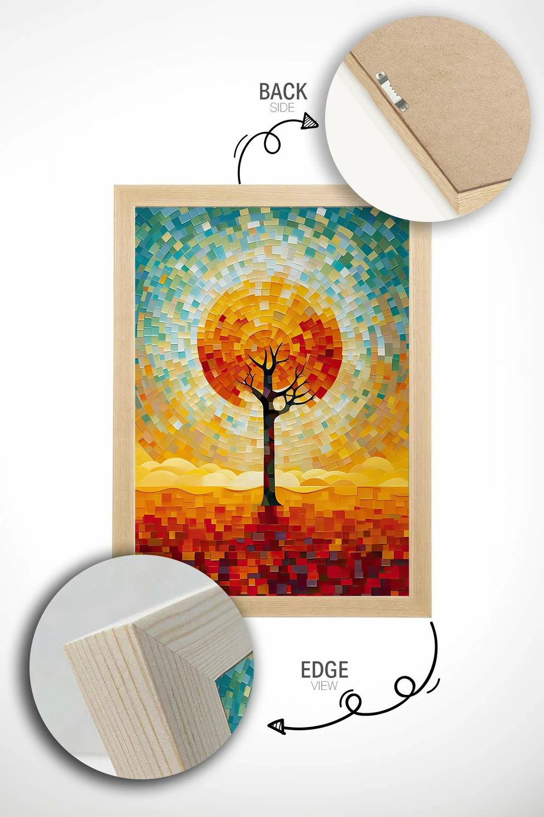 Pikturë dekorative me kornizë, shumëngjyrëshe, Wallity, Mscartmdl14